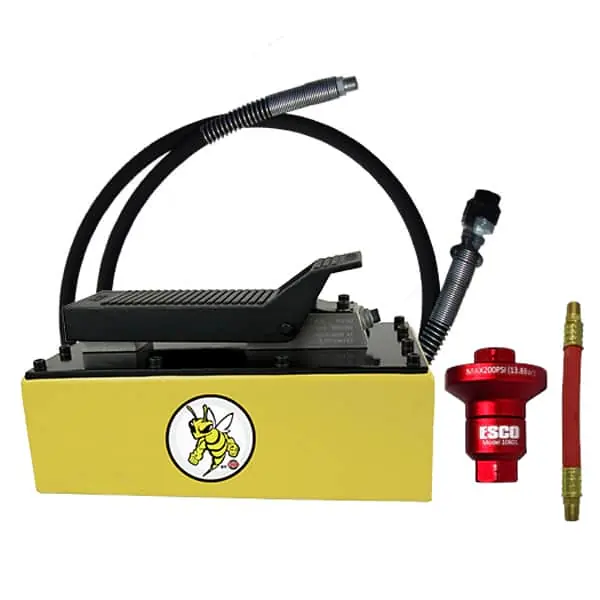 ESCO 10877C YELLOW JACKIT Air/Hydraulic Pump, 5 Quart Metal Reservoir (Contains 10877, 10604 Hose and 10601K) Discount