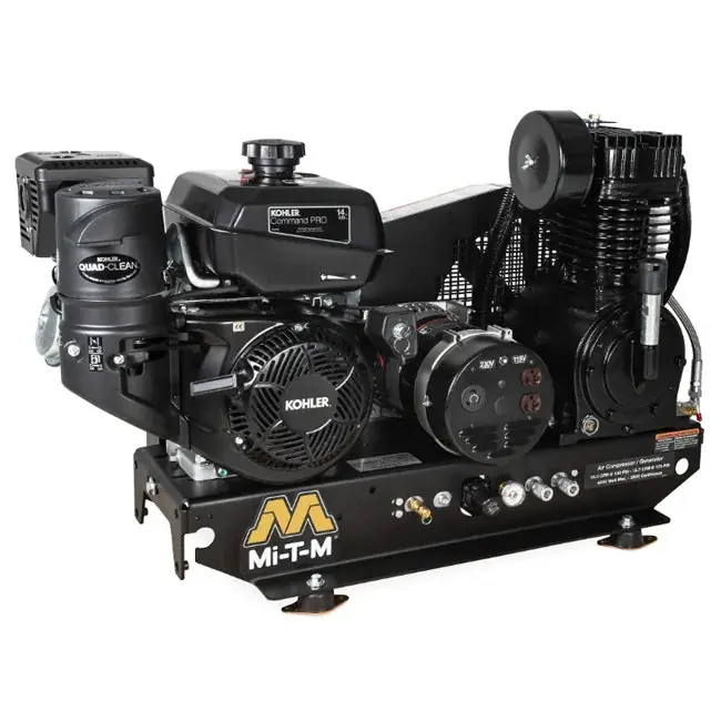 Popular Mi-T-M AG2-SK14-BE - Base-Mount Two Stage Gasoline Combination Air Compressor / Generator