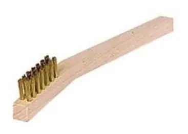 Factory Price Small Hand Wire Scratch Brush, Brass Fill, Wood Block, 3 x 7 Rows - No. 44189