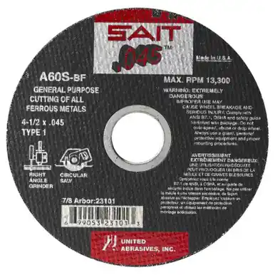 4-1/2" x .045" Type 1 Cutting Disc, 7/8" Bore Sait 045™ - No. 23101 Top Rated