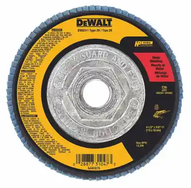 DEWALT 4-1/2" X 5/8"-11 Type 29 HP Flap Disc, 36 - 80 Grit Buy Online