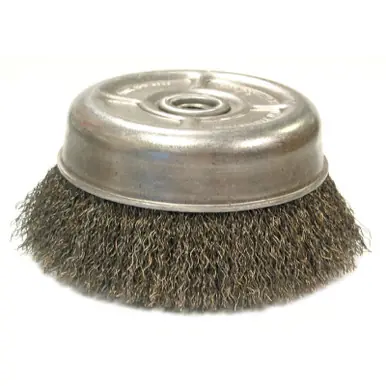 Grab Now Crimped Wire Cup Brush, 5/8-11 Arbor, Stainless Wire, Multiple Sizes