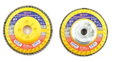 4.5" X 7/8" X 80 Grit Flap Disc, Ovation Ceramic Plus, Type 27, No Hub, Sait - No. 72229 Buy Direct