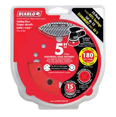 5 in. Ceramic Blend Hook and Lock Sanding Disc 180 Grit Very Fine 15 pk - No. DCD050180H15G Premium