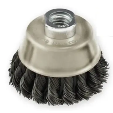 Weekend Sale 6" X 1 Trim Knot Wire Cup Brush 5/8-11 Arbor, 6,500 RPM - No. 39046
